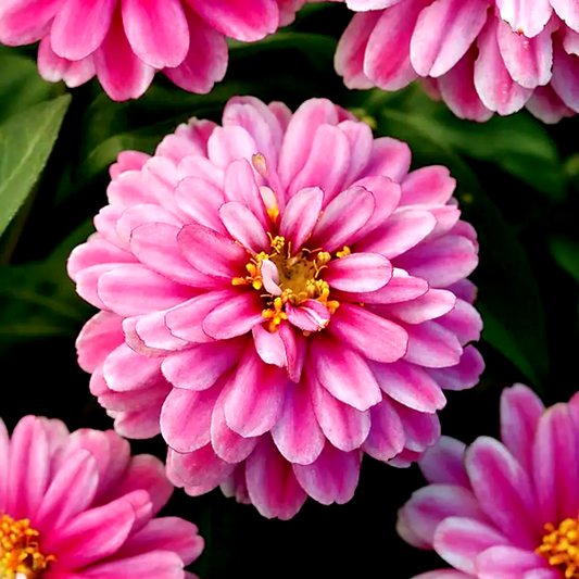Double Zahara™ Raspberry Ripple Zinnia Seeds